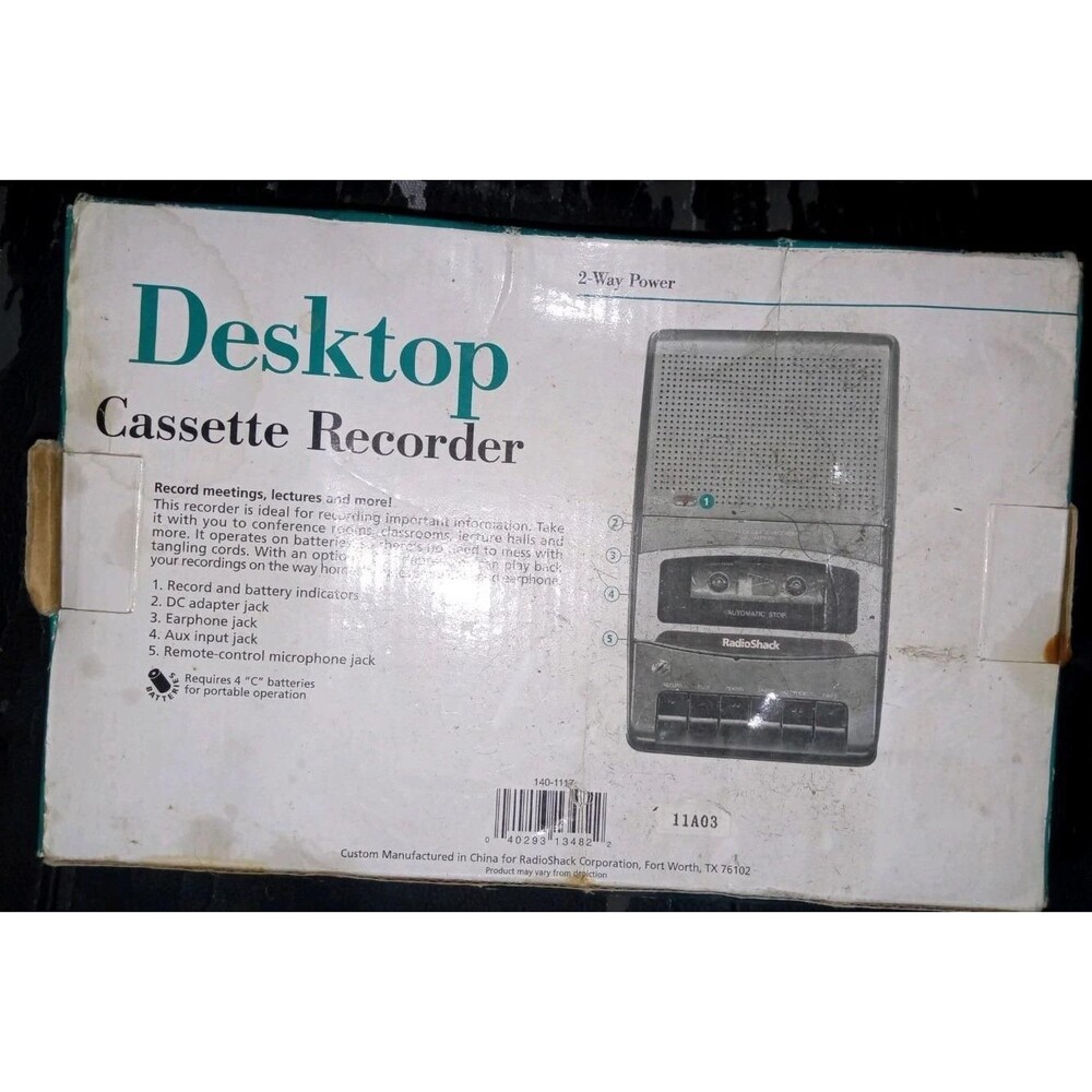 Vintage Radio Shack Portable Cassette CTR-111 Player/Recorder Working See Video